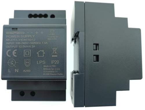 ZASILACZ IMPULSOWY NA SZYNĘ DIN ESPE HDN-6012 12V/54W/4.5A