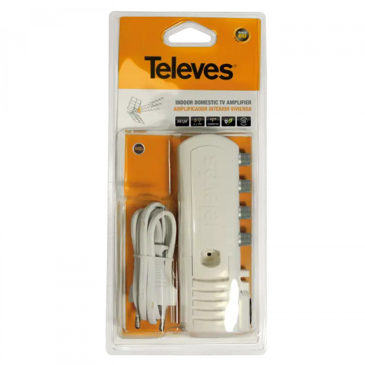 Wzmacniacz domowy ze złączami typu "F" - 3 wyjścia (2+TV): VHF/UHF – Auto LTE