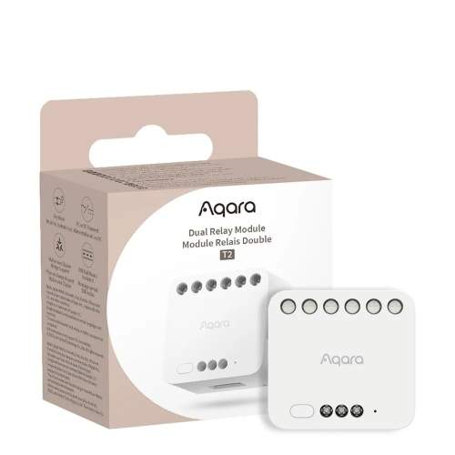 Aqara Dual Relay Module T2 | Podwójny przekaźnik | Zigbee, Apple HomeKit, Matter, Google Home, Alexa, DCM-K01