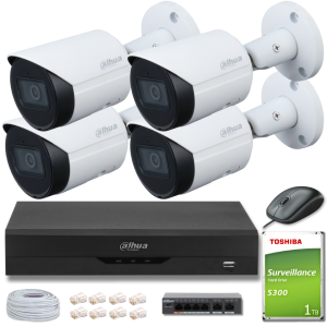 ZESTAW 4 KAMER IP DAHUA IPC-HFW2841S-S + DYSK 1TB