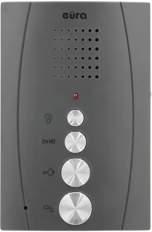 DOMOFON ''EURA'' ADP-51A3 ''DIFESA'' - 1-rodzinny, 2 unifony, interkom, grafit