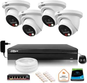 Zestaw monitoringu IP Dahua 8mpx 4K 4 kamery IPC-HDW2849TM-S-IL z dyskiem 1TB