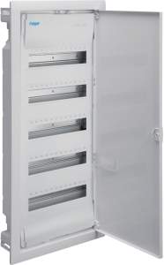 Rozdzielnica podtynkowa z drzwiami metalowymi, 5 rzędów, 60 modułów, IP30, HAGER Volta VU60NC