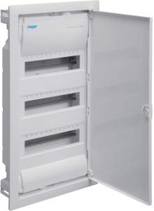 Rozdzielnica podtynkowa z drzwiami metalowymi, 3 rzędy, 36 modułów, IP30, HAGER Volta VU36NE