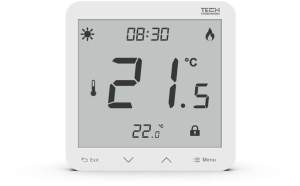 Przewodowy dwustanowy regulator pokojowy podtynkowy biały ST-297z v3 Tech sterowniki