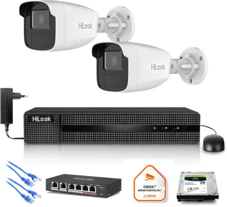 Zestaw monitoringu Hilook 2x kamera IPC-B440H(4mm)(C) z dyskiem 1TB