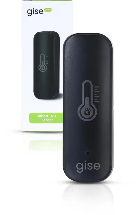 GISE Smart Czujnik temperatury i wilgotności Wi-Fi Czarny | Tuya | GTHS-WF-01-B