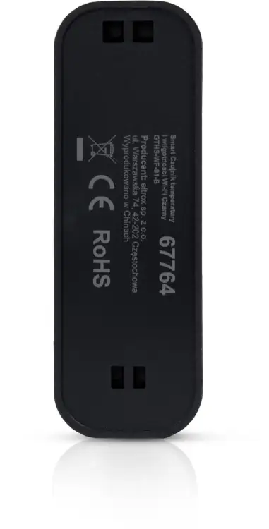 GISE Smart Czujnik temperatury i wilgotności Wi-Fi Czarny | Tuya | GTHS-WF-01-B