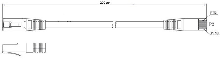 PATCHCORD SKRĘTKA GETFORT CAT.6 FTP 2m szary