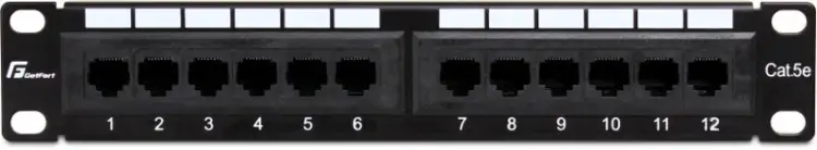 Patch Panel Getfort 10 cali 12 portów PGF-5EUTP12-B4