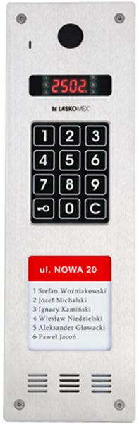Laskomex CP-2533NR-040 Wąski panel audio pionowy, ze stali nierdzewnej, z czytnikiem RFID