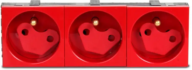 Gniazdo 3M elektryczne potrójne + blokada