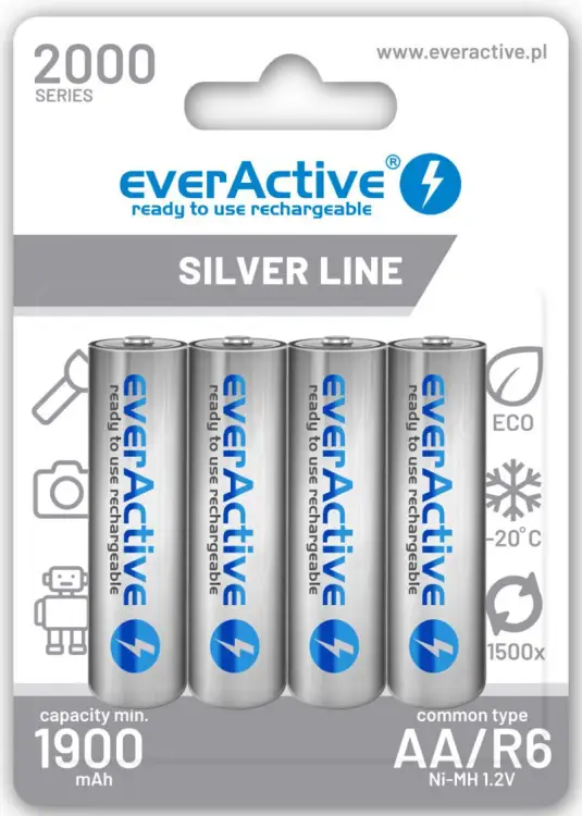 Akumulatorki AA / R6 Ni-MH everActive 2000mAh Silver Line (box 4 szt.)