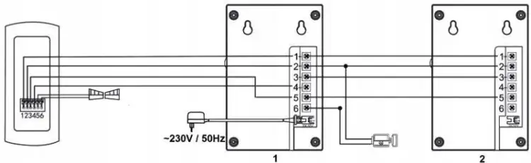 DOMOFON ''EURA'' ADP-51A3 ''DIFESA'' - 1-rodzinny, 2 unifony, interkom, biały