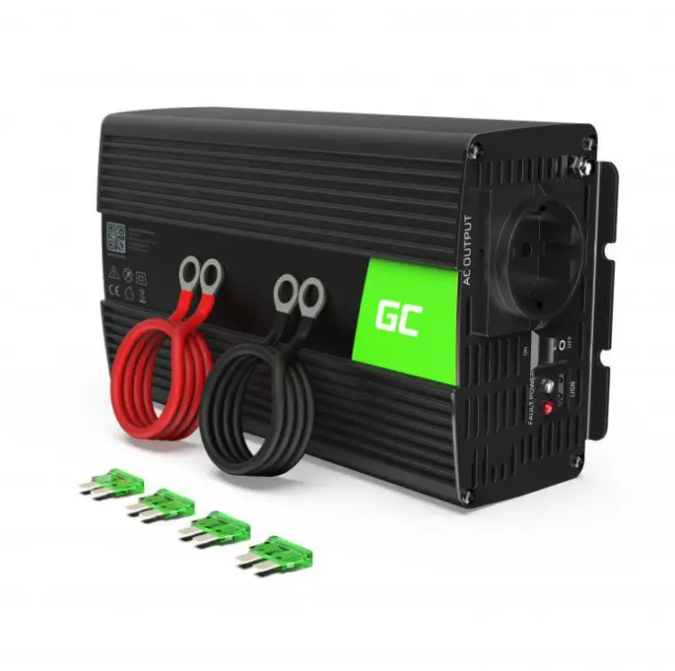 PRZETWORNICA NAPIĘCIA INWERTER Green Cell 12V / 230V 1000W/2000W MODYFIKOWANA SINUSOIDA INV08