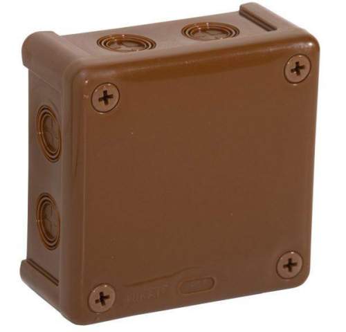 Puszka natynkowa pusta 8 wlotów VIPLAST VP-42 BRĄZOWA IP55 98x98x42mm 042-02