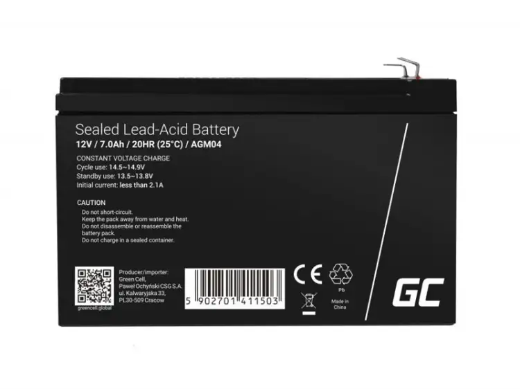 AKUMULATOR AGM Green Cell VRLA 12V 7Ah