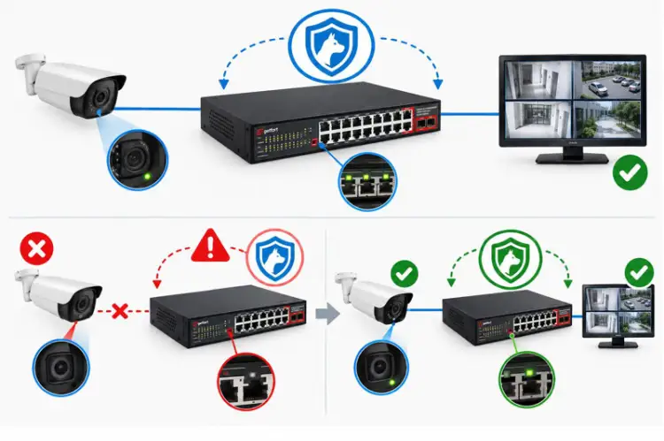 SWITCH POE GETFORT 16GE+2GE+2SFP 240W