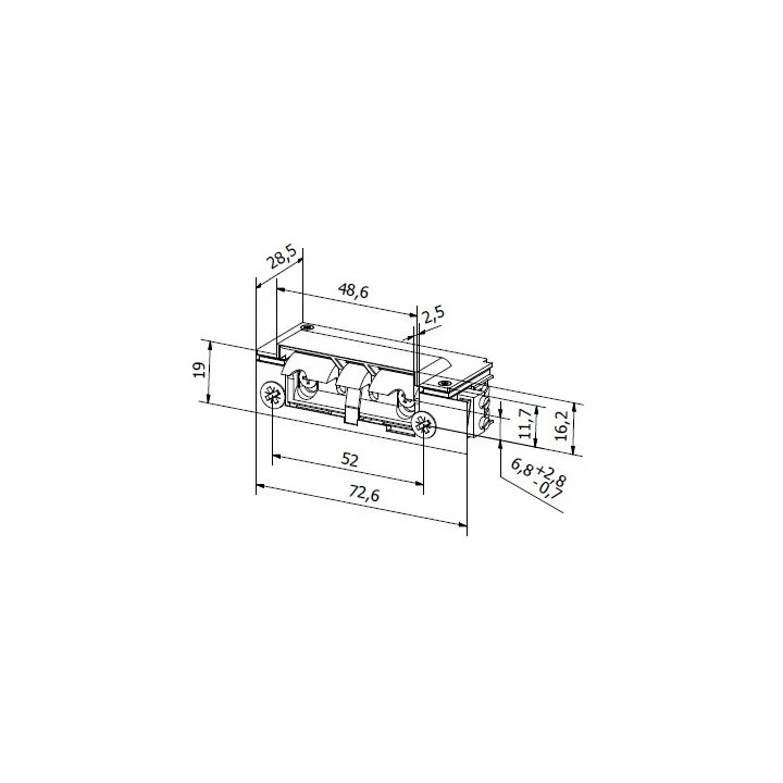Elektrozaczep HARTTE XS00U-C seria XS 12-24V AC/DC niskoprądowy z wyślizgiem