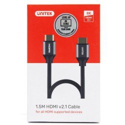 Unitek przewód HDMI 2.1 8K, UHD, 1,5M - C137W - Kabel HDMI Unitek C137W 2.1 8K, UHD, 1,5m