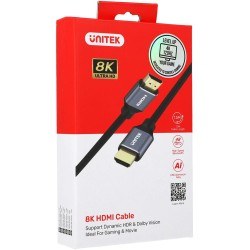 Unitek przewód HDMI 2.1 8K, UHD, 1,5M - C137W - Kabel HDMI Unitek C137W 2.1 8K, UHD, 1,5m