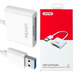 Unitek Y-9321 USB 3.0 czytnik kart SD/microSD - Czytnik kart Unitek Y-9321 SD/microSD USB 3.0