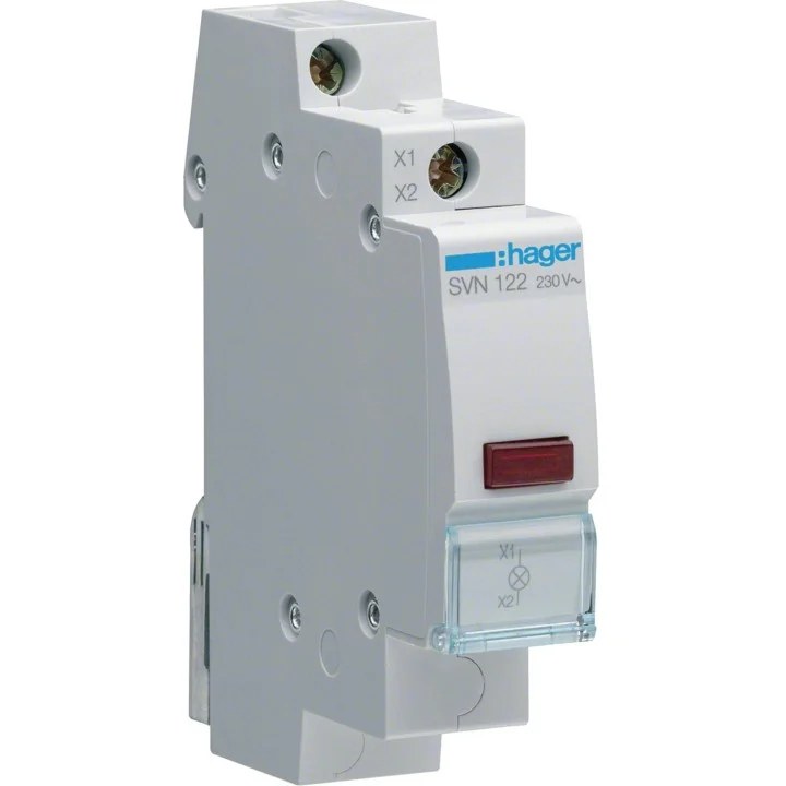 Lampka sygnalizacyjna, 230V AC, Czerwony LED HAGER SVN122