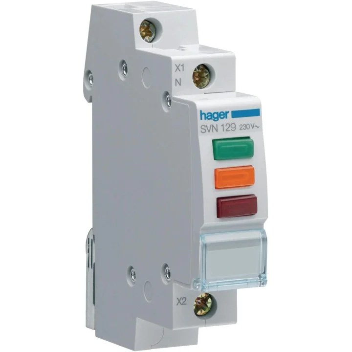 Lampka sygnalizacyjna, 230V AC, 3 x LED czerwona+zielona+pomarańczowa HAGER SVN129