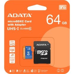 Adata microSD Premier 64GB UHS1/CL10/A1+adapter - Adata karta microSD Premier 64GB UHS1/CL10/A1+adapter