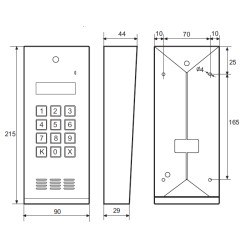 Laskomex CD-2600R audio z czytnikiem kluczy RFID ze stali nierdzewniej, w obudownie natynkowej.