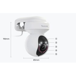 Kamera IP Reolink E Series E540 PTZ 5MP Wi-Fi LED biała