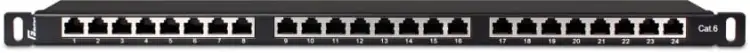 56448PATCH PANEL FTP CAT.6 24 PORTY 0.5U PGF-6FTP24-B8 GETFORT-1