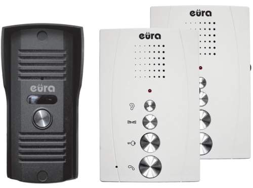 100700DOMOFON ''EURA'' ADP-51A3 ''DIFESA'' - 1-rodzinny, 2 unifony, interkom, biały-1
