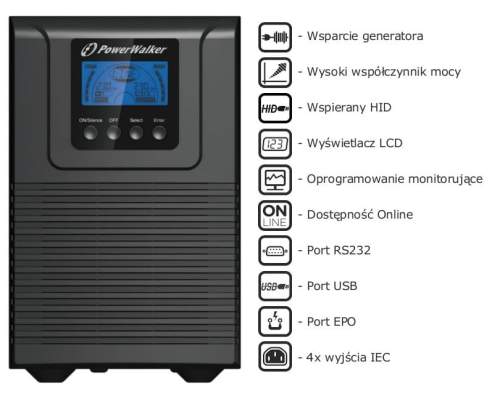 UPS ZASILACZ AWARYJNY POWER WALKER VFI 1000 TG