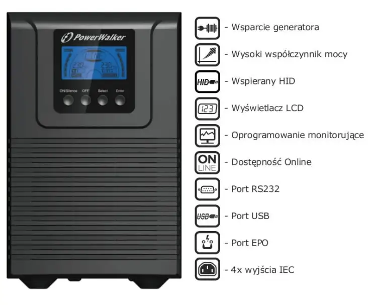 UPS ZASILACZ AWARYJNY POWER WALKER VFI 1000 TG