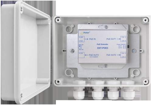 EXTENDER POE PULSAR EXT-POE3H W OBUDOWIE HERMETYCZNEJ DO 3 KAMER IP