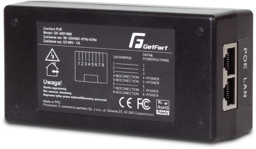 ZASILACZ ADAPTER POE GETFORT GF-48D1000 48V 1A