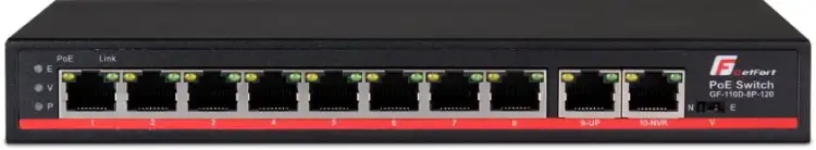 SWITCH POE GETFORT 8FE x POE + 2FE UPLINK 120W POE+