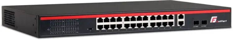 SWITCH POE GETFORT 24 x POE + 2GE UPLINK + 2 SFP 250W