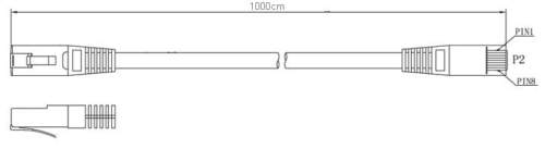 Patchcord Getfort cat.5e UTP 10m szary