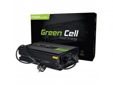 PRZETWORNICA NAPIĘCIA INWERTER Green Cell® 12V -> 230V 300W/600W CZYSTA SINUSOIDA INV07