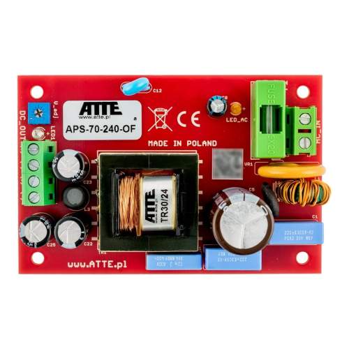Zasilacz sieciowy SMPS 24V 3A 72W ATTE APS-70-240-OF