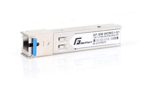 MODUŁ SFP GETFORT WDM 1.25Gbps 3KM SC SM, TX1550/RX1310