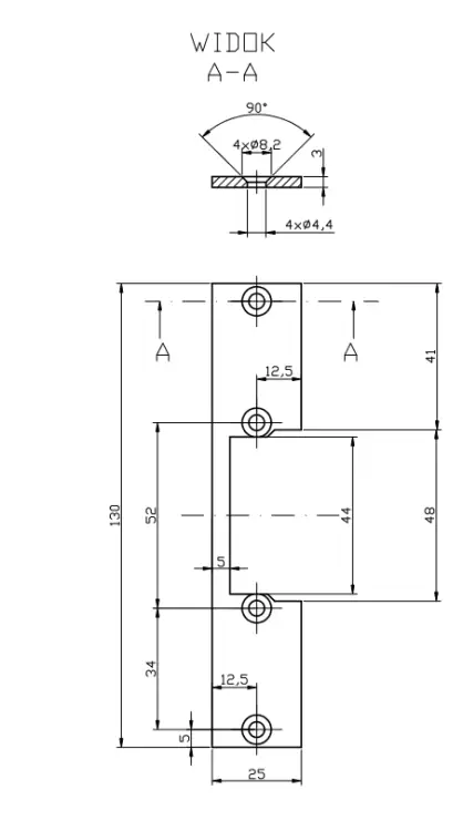 Płaskownik HARTTE OK-P2 krótki, S, 3mm, STC, otwarty