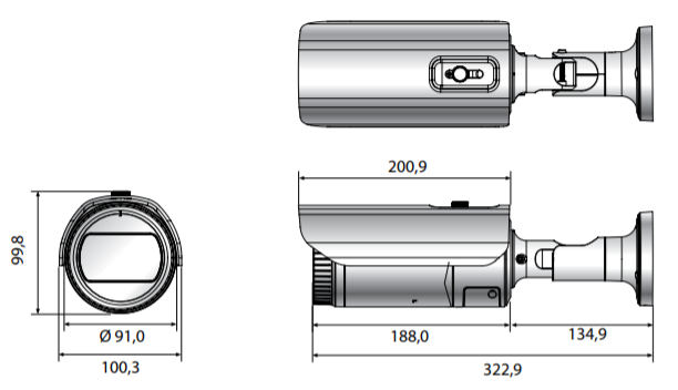 Kamera IP Hanwha Techwin XNO-6080R size