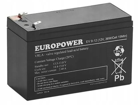Akumulator AGM EUROPOWER serii EV 12V 8Ah/C10 (Żywotność 6-9 lat) Akumulator AGM EUROPOWER serii EV 12V 8Ah/C10 (Żywotność 6-9 lat)