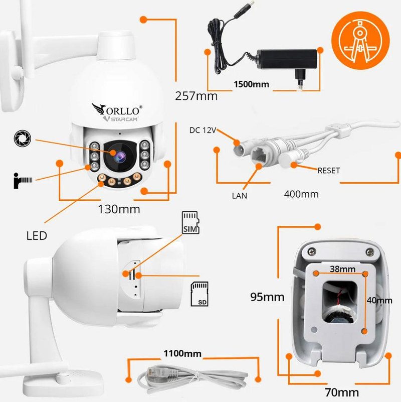 Kamera Zewnętrzna Obrotowa GSM na Kartę SIM Orllo Z7 PRO + Panel fotowoltaiczny SM6030 Pro Kamera Zewnętrzna Obrotowa GSM na Kartę SIM Orllo Z7 PRO + Panel fotowoltaiczny SM6030 Pro