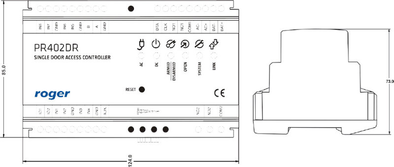 Kontroler dostępu ROGER PR402DR Kontroler dostępu ROGER PR402DR