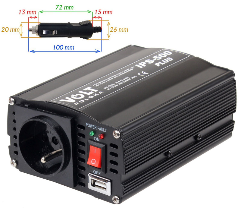 PRZETWORNICA VOLT POLSKA IPS-500 PLUS 12V / 230V 350/500 W PRZETWORNICA VOLT POLSKA IPS-500 PLUS 12V / 230V 350/500 W