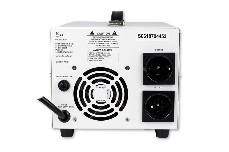 Stabilizator napięcia Volt Polska AVR PRO 3000VA 3% Stabilizator napięcia Volt Polska AVR PRO 3000VA 3%